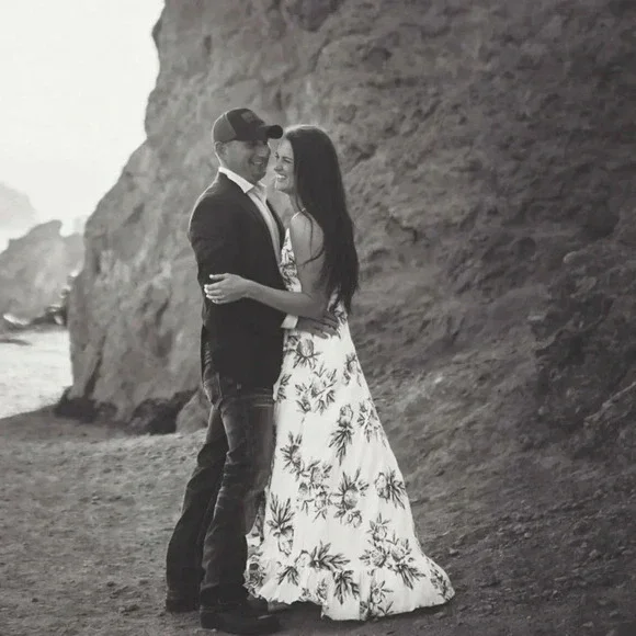 MIAMI : long floral dress maxi white green pink - Picture 8 of 10